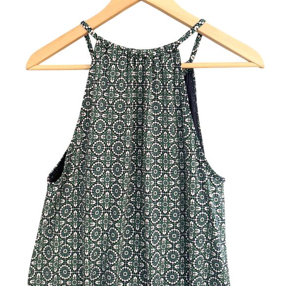 Max Studio Green Medallion Print Dress Sz L Sleeveless Keyhole 33.5” - Picture 7 of 12